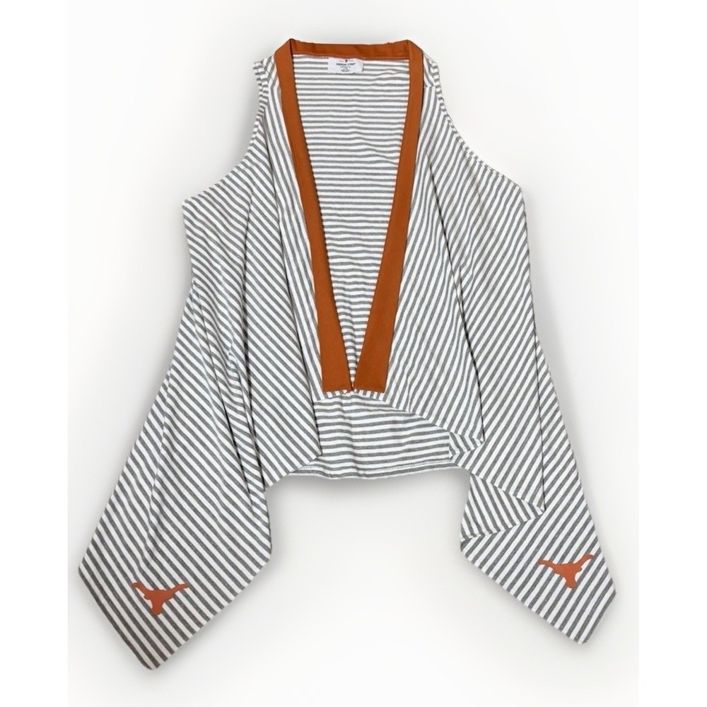 University of Texas Longhorns Orange Geometric Print Sleeveless Duster Vest L XL - Picture 4 of 7